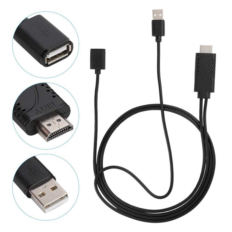 Wendry 3 in 1 USB Female to Male HDTV Adapter, 1080P HD USB to Digital AV Adapter Cable, Plug and Play, Mirroring HDTV Adapter for iOS Android Devices - Image 5